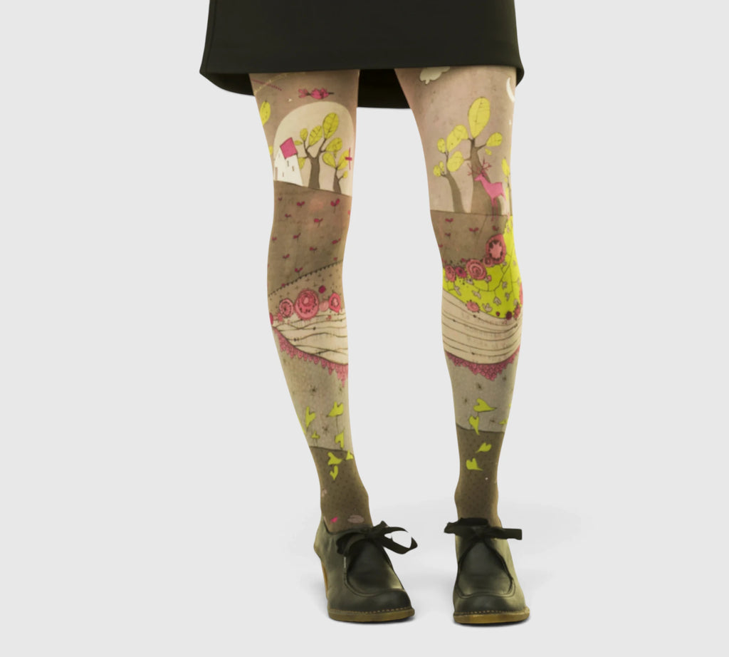 Collants fantaisie femme paysage