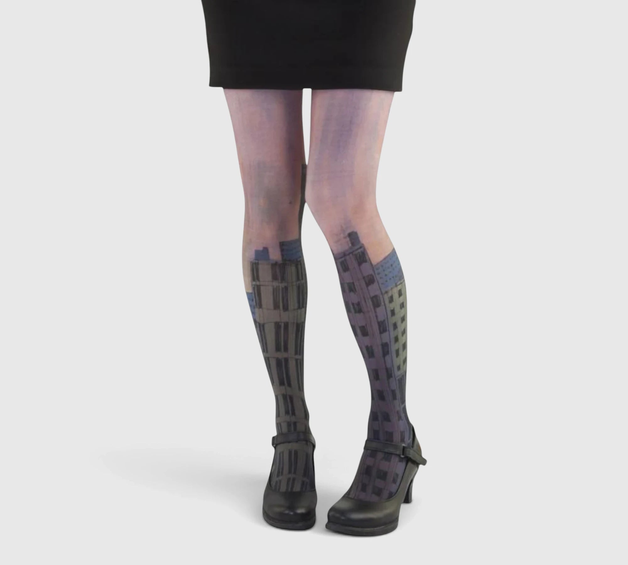 Collants fantaisie femme Skyline – design urbain et artistique