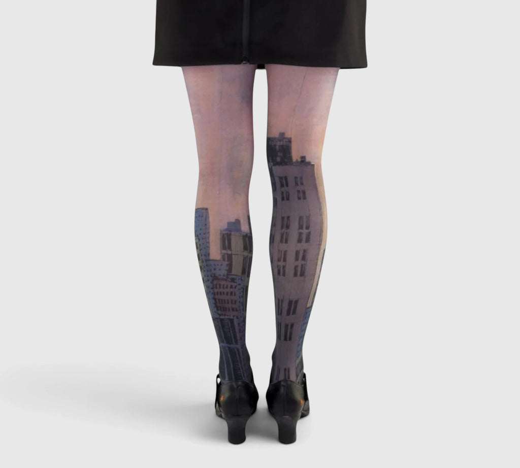 Collants fantaisie femme Skyline – design urbain et artistique