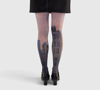 Collants fantaisie femme Skyline – design urbain et artistique