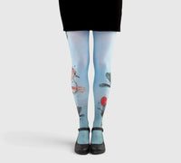 Collants fantaisie gris Liligambettes imprimé flamant