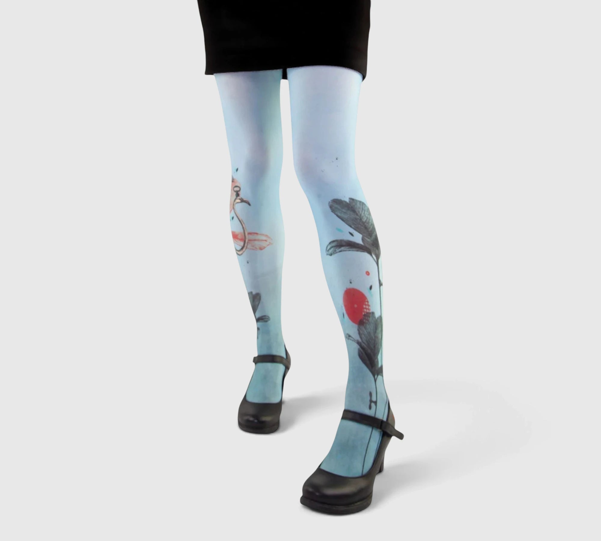 Collants fantaisie gris Liligambettes imprimé flamant