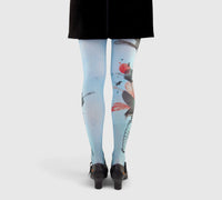 Collants fantaisie gris Liligambettes imprimé flamant
