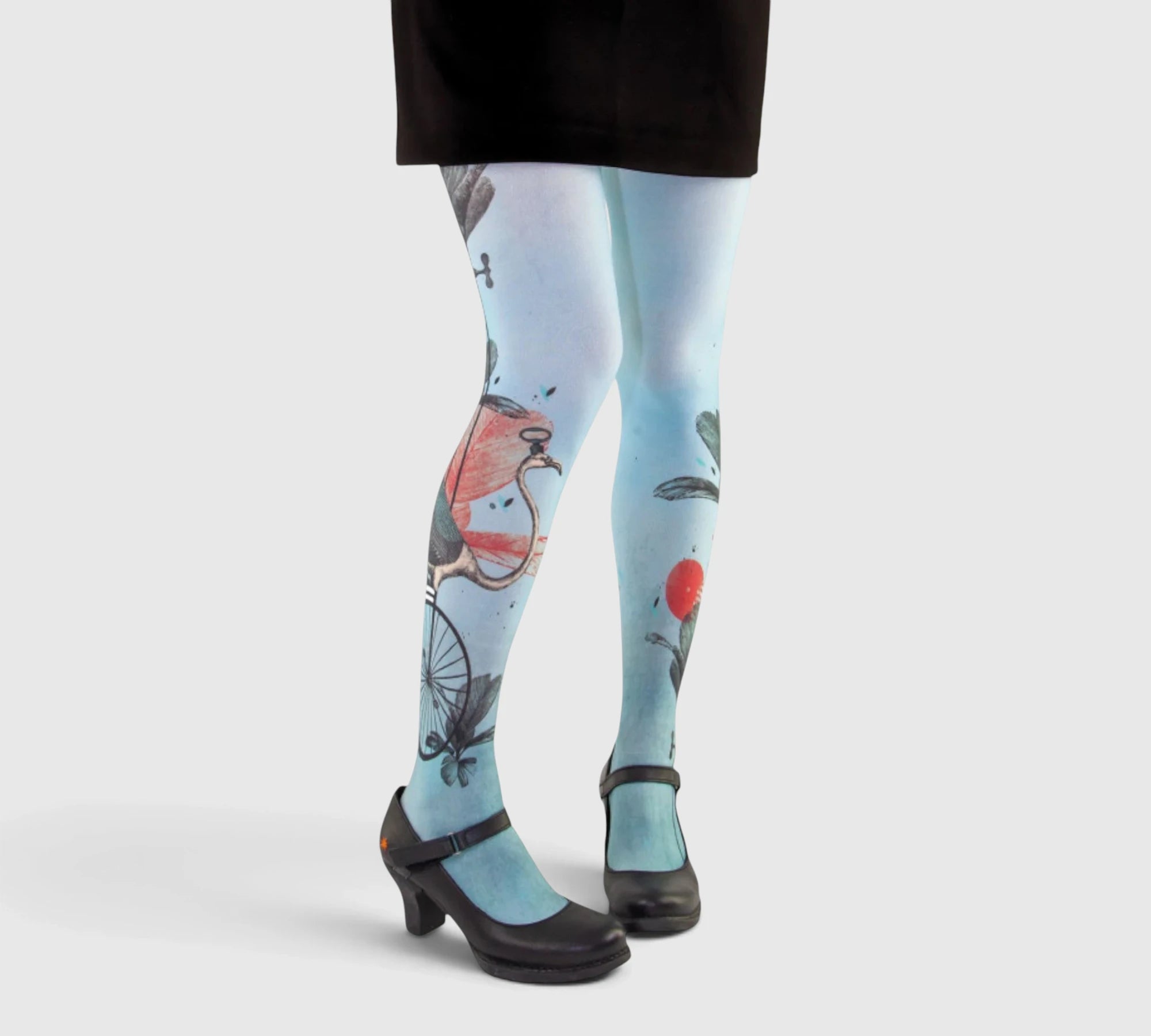 Collants fantaisie gris Liligambettes imprimé flamant