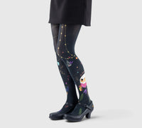 Collants bohème noir avec motif original