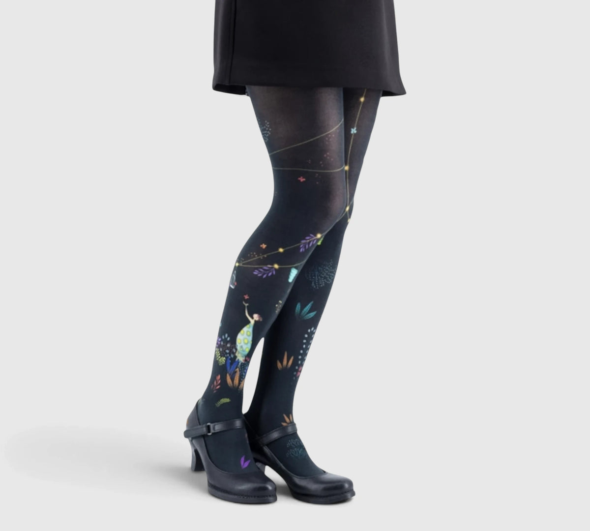Collants bohème noir avec motif original