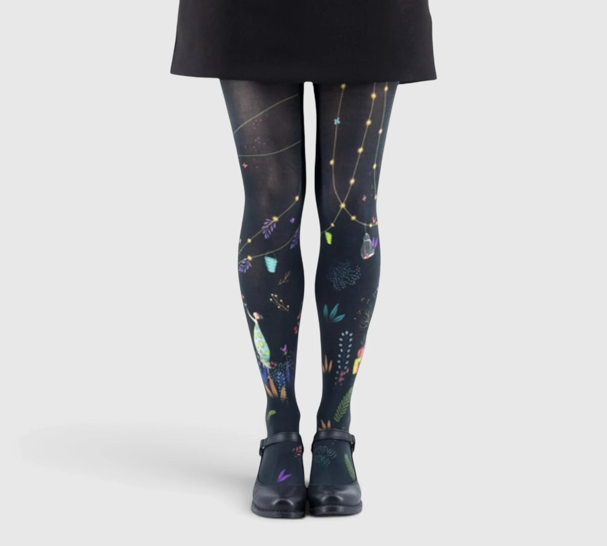 Collants bohème noir avec motif original