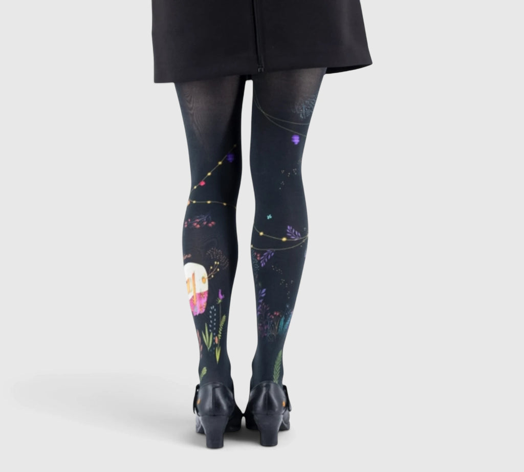 Collants bohème noir avec motif original