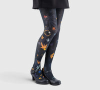 Collants fantaisie noirs résistants, confortables et haut de gamme.