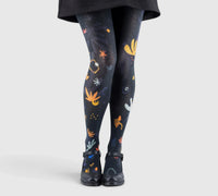 Collants fantaisie noirs résistants, confortables et haut de gamme.