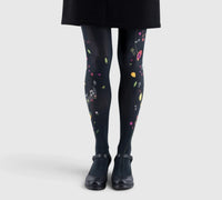 Collants fantaisie résistants – Motif musical et floral, qualité premium
