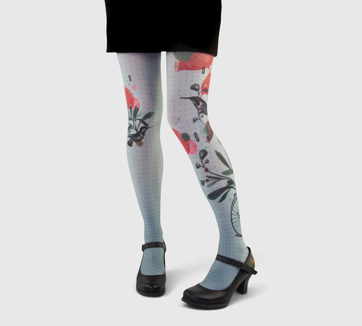 Collants gris imprimés colibri Liligambettes