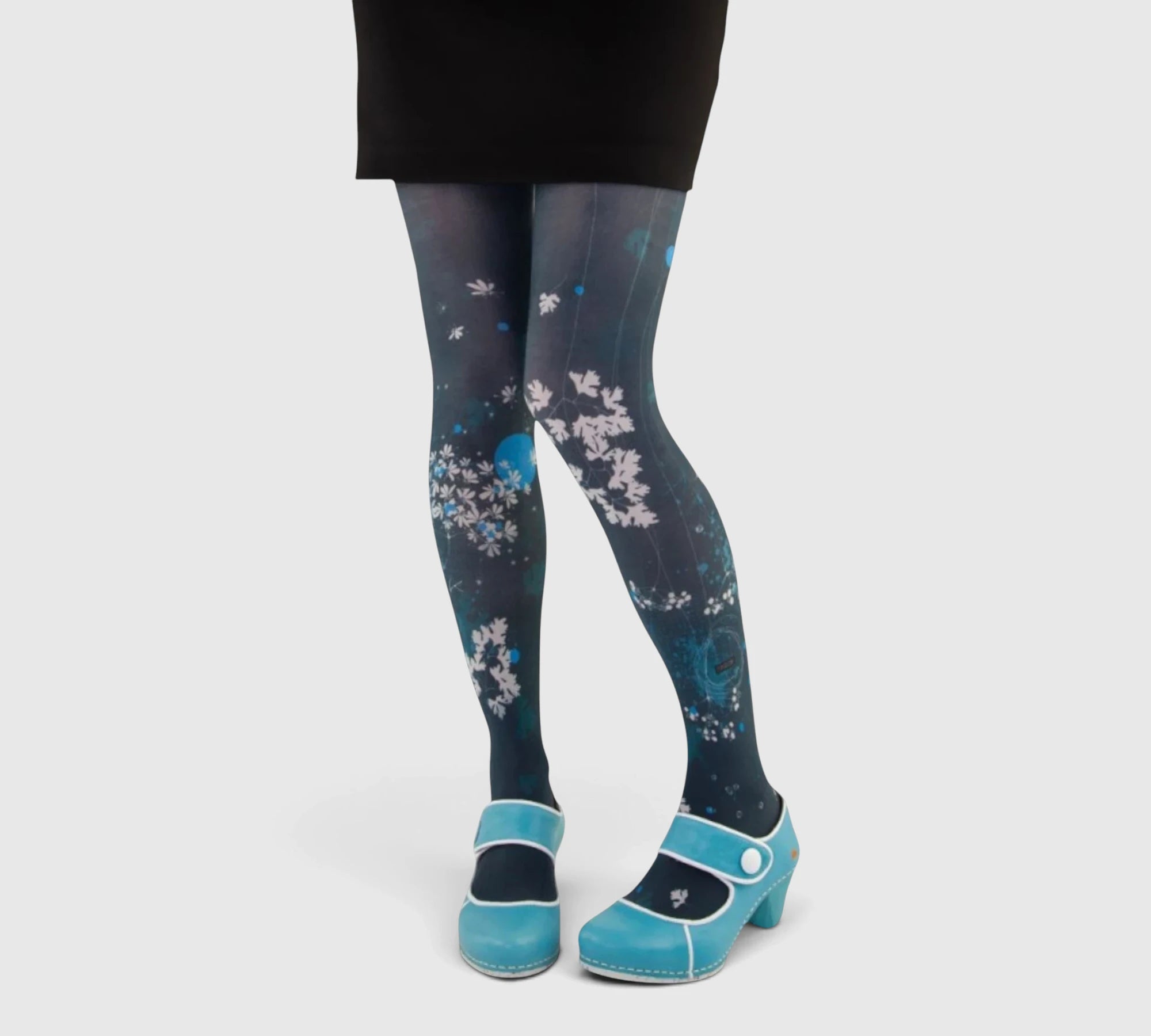 Collants imprimés fantaisie coriandre