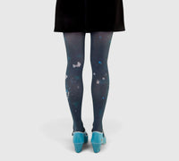 Collants imprimés fantaisie coriandre