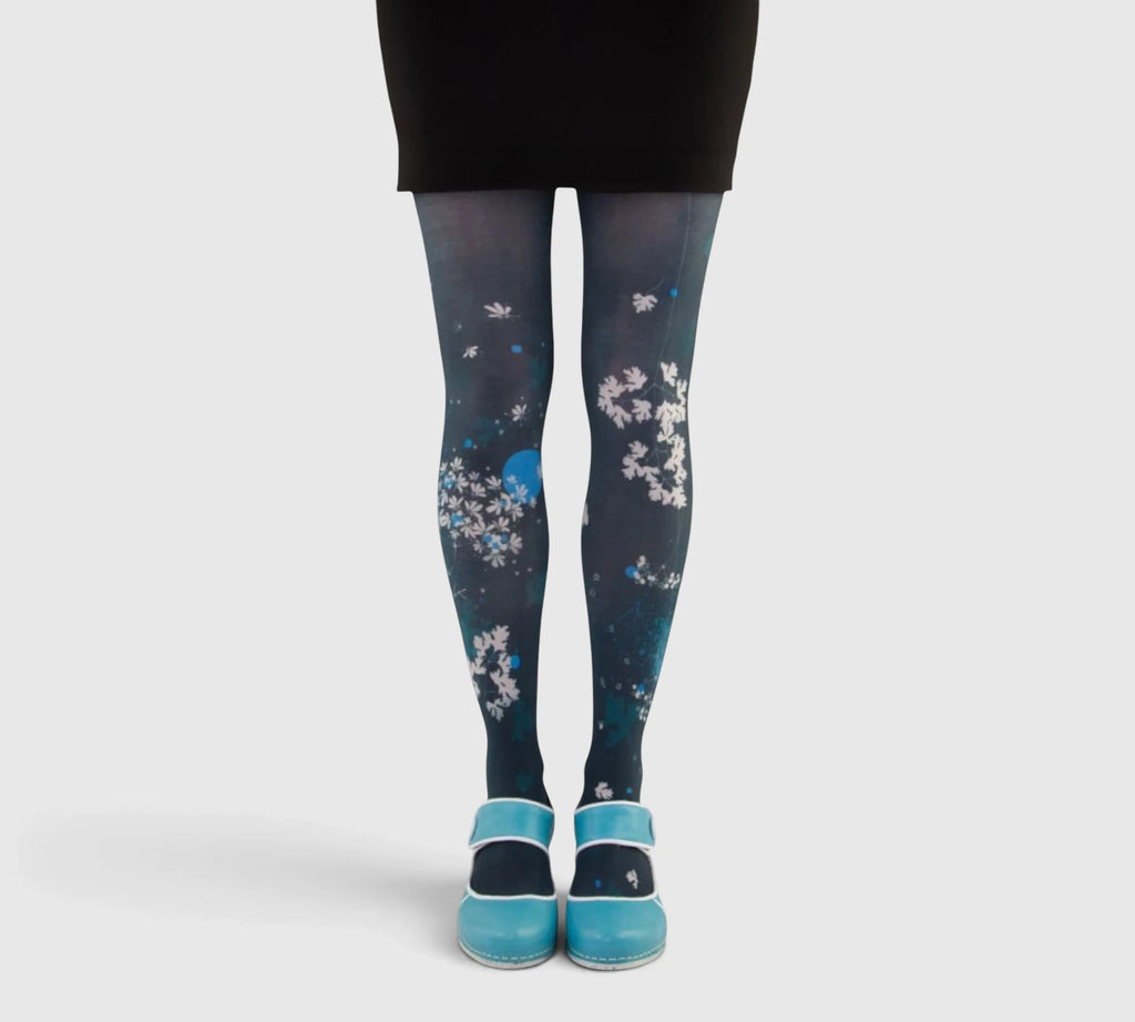 Collants imprimés fantaisie coriandre