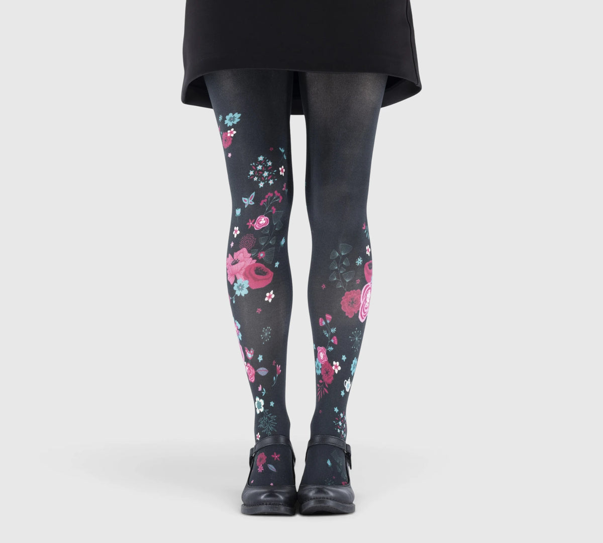 Women’s Fantasy Tights with Pink and Blue Flowers