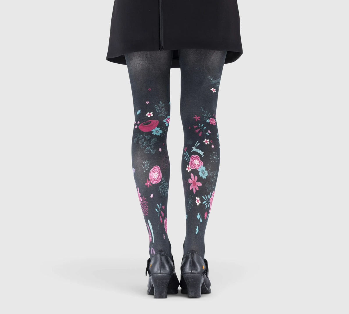Women’s Fantasy Tights with Pink and Blue Flowers