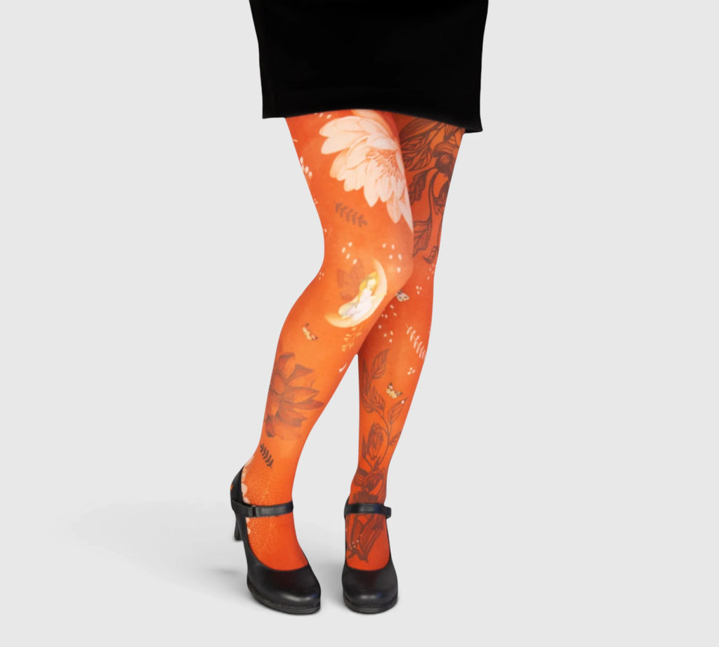 Collants rouges fantaisie boho