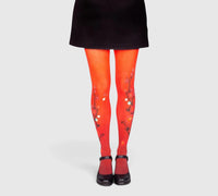 Collants rouges imprimés carpes