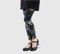Leggings fantaisie : formes abstraites et couleurs chaudes