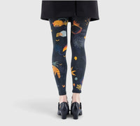 Leggings fantaisie : formes abstraites et couleurs chaudes