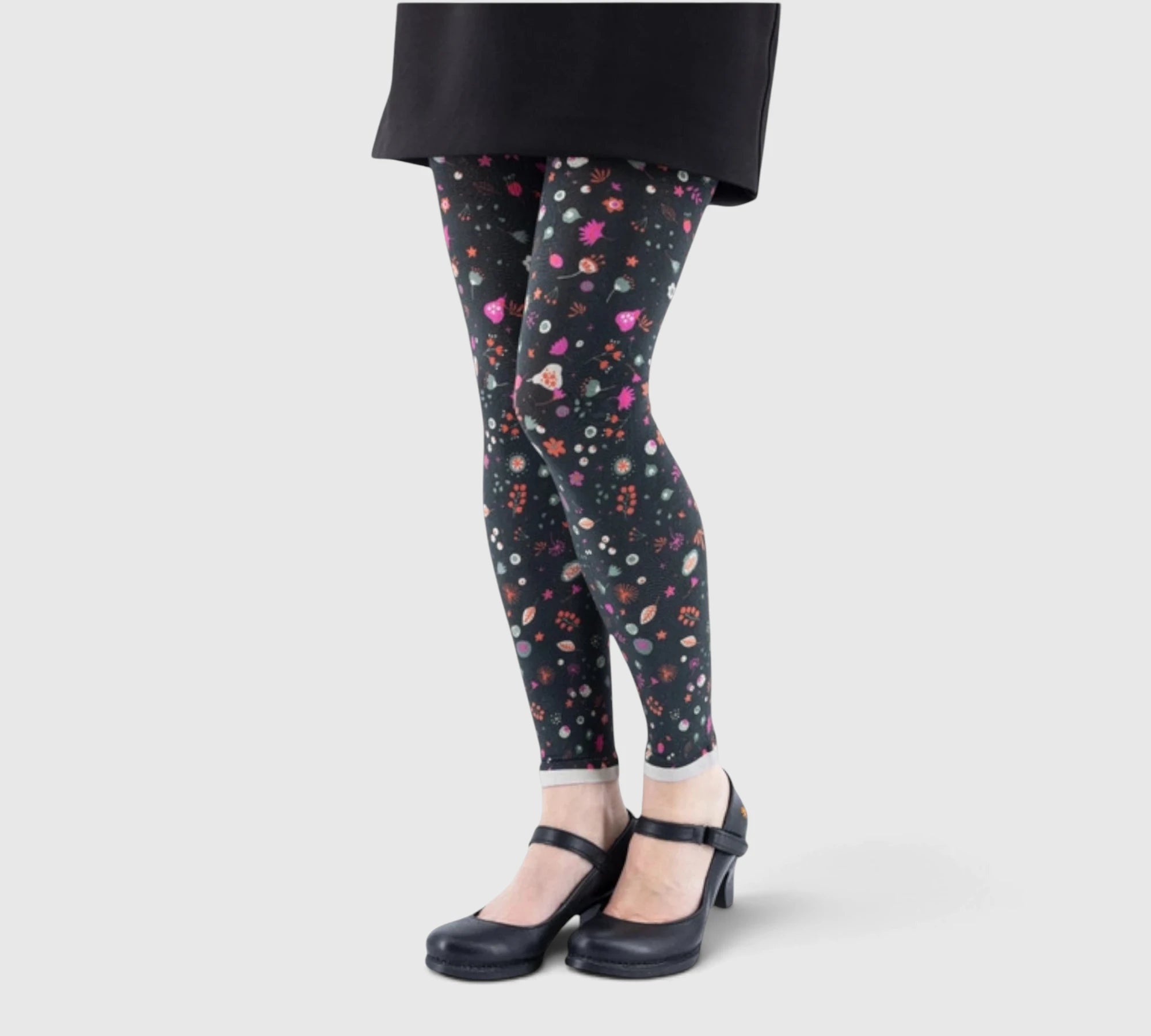 Leggings fantaisie : un motif floral multicolore