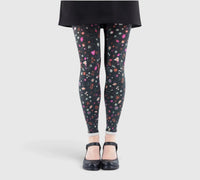 Leggings fantaisie : un motif floral multicolore