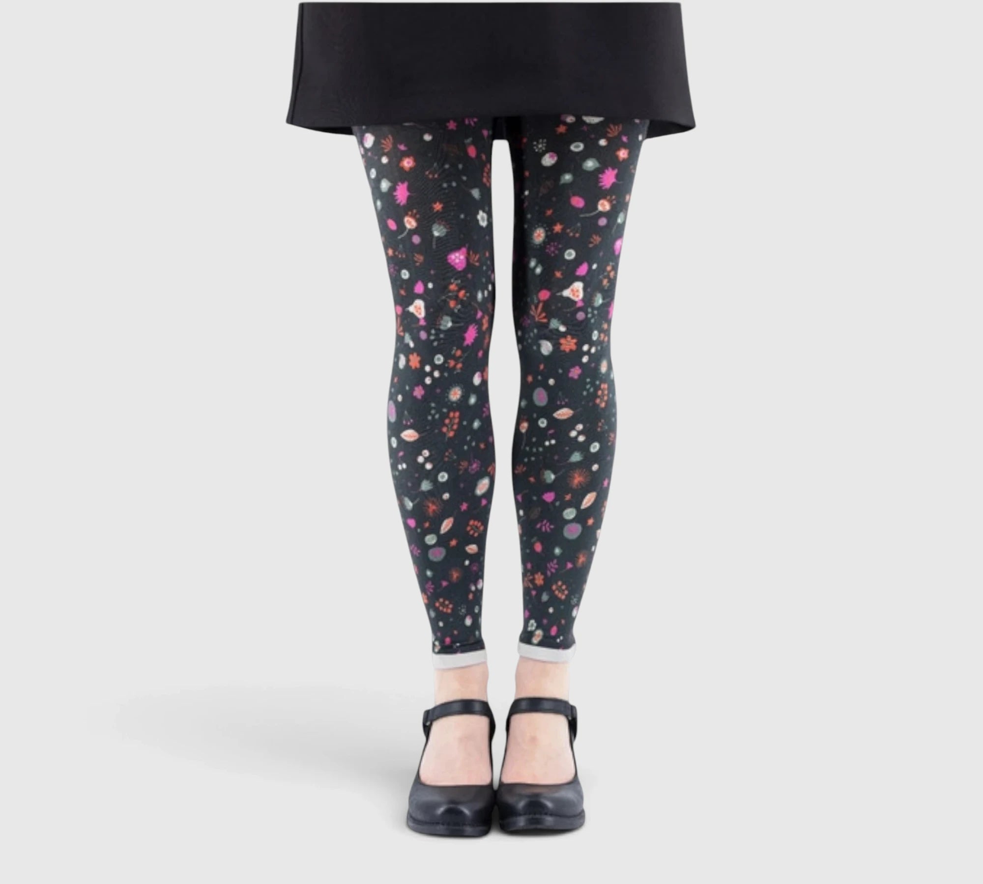 Leggings fantaisie : un motif floral multicolore