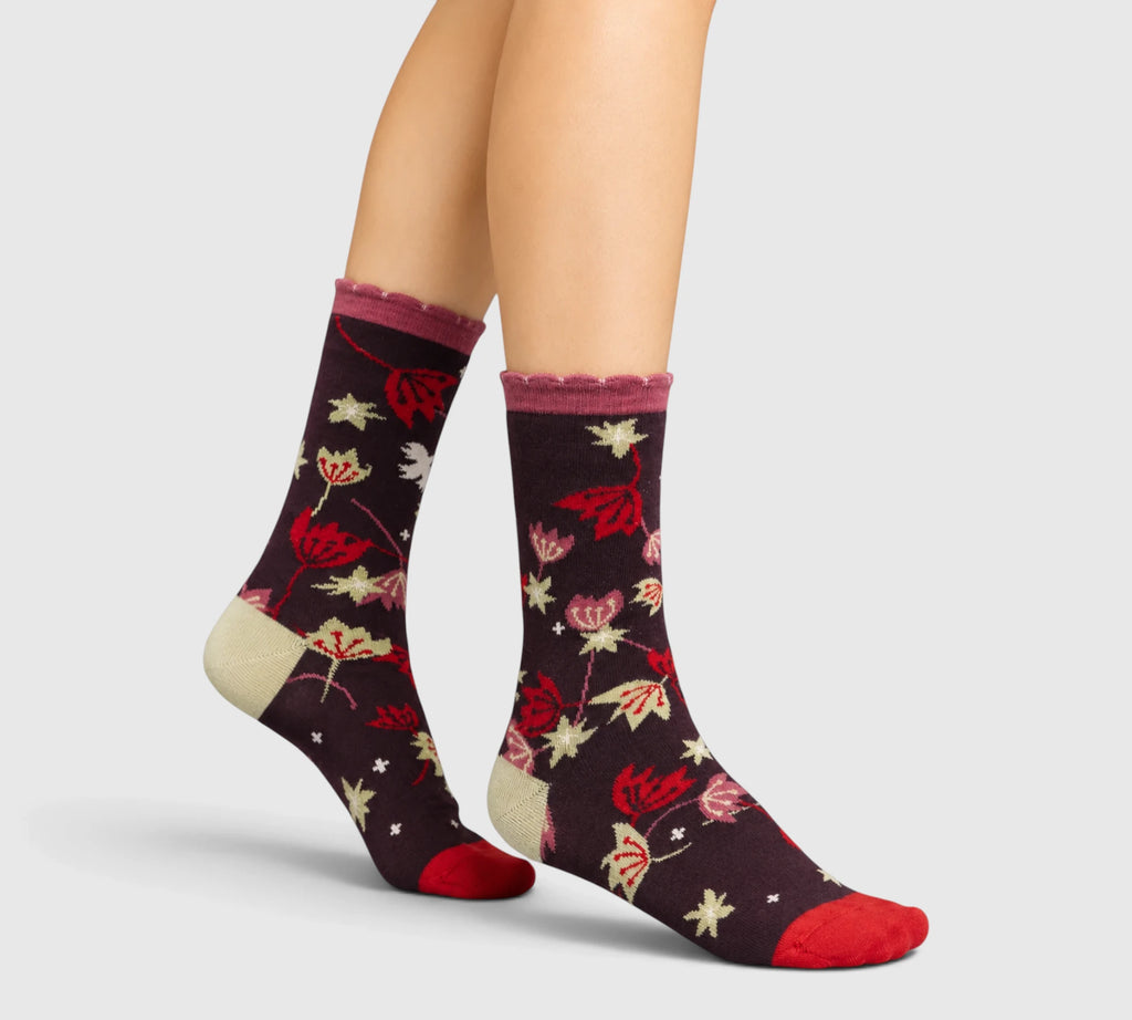 Chaussettes originales femme motif Crocus