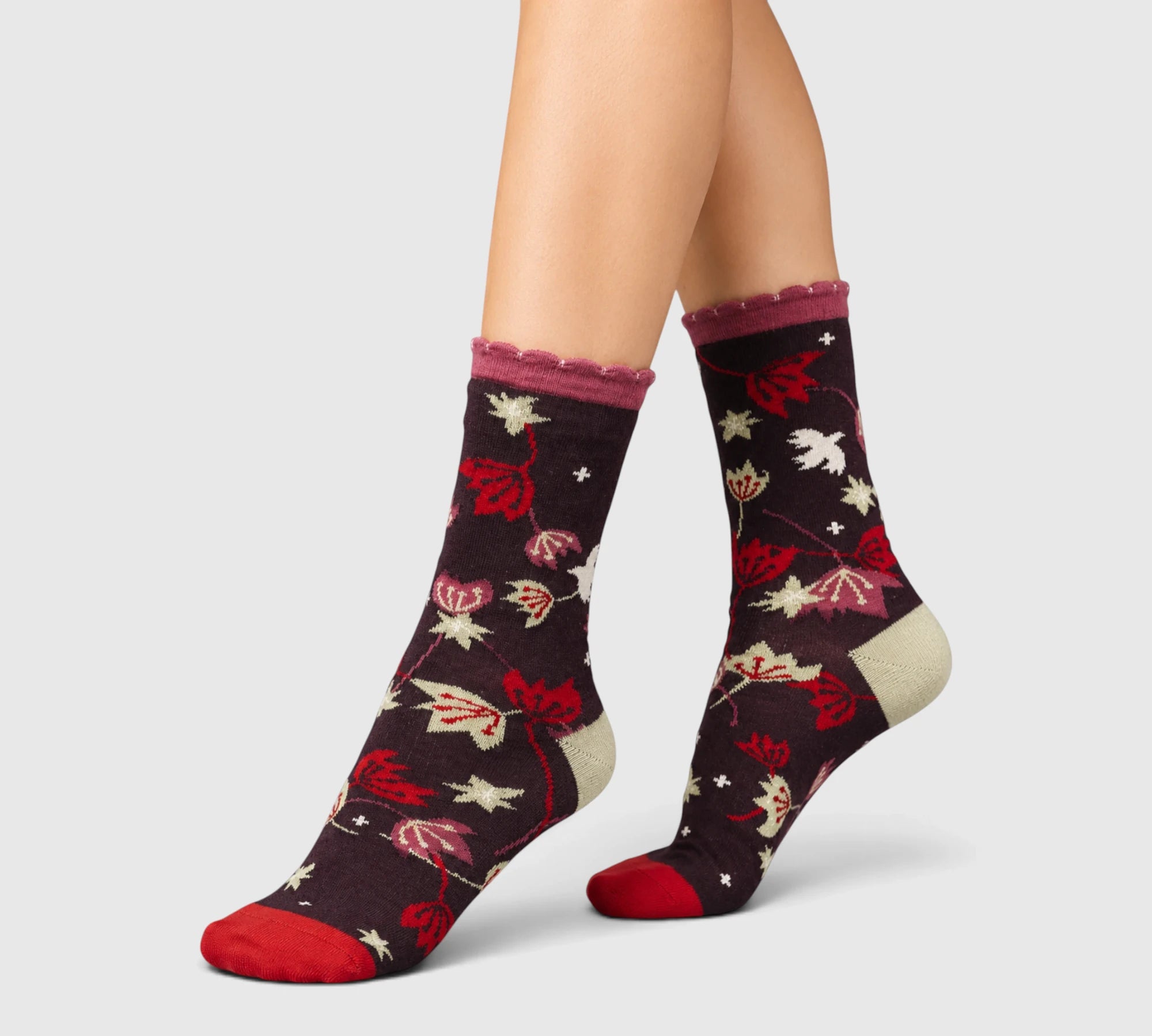 Chaussettes originales femme motif Crocus