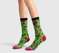 Chaussettes coton bio femme Karpat vert prairie