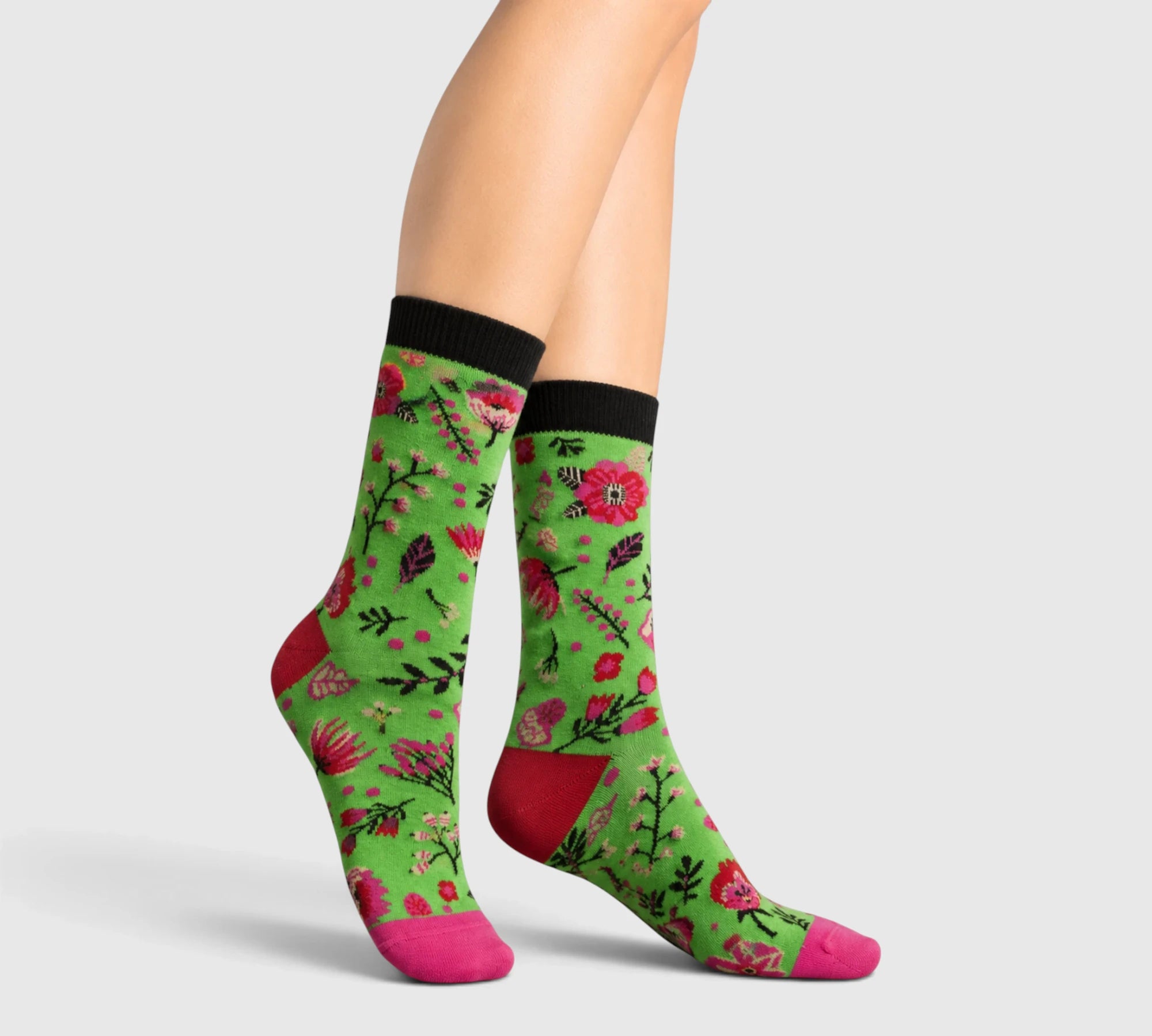 Chaussettes coton bio femme Karpat vert prairie
