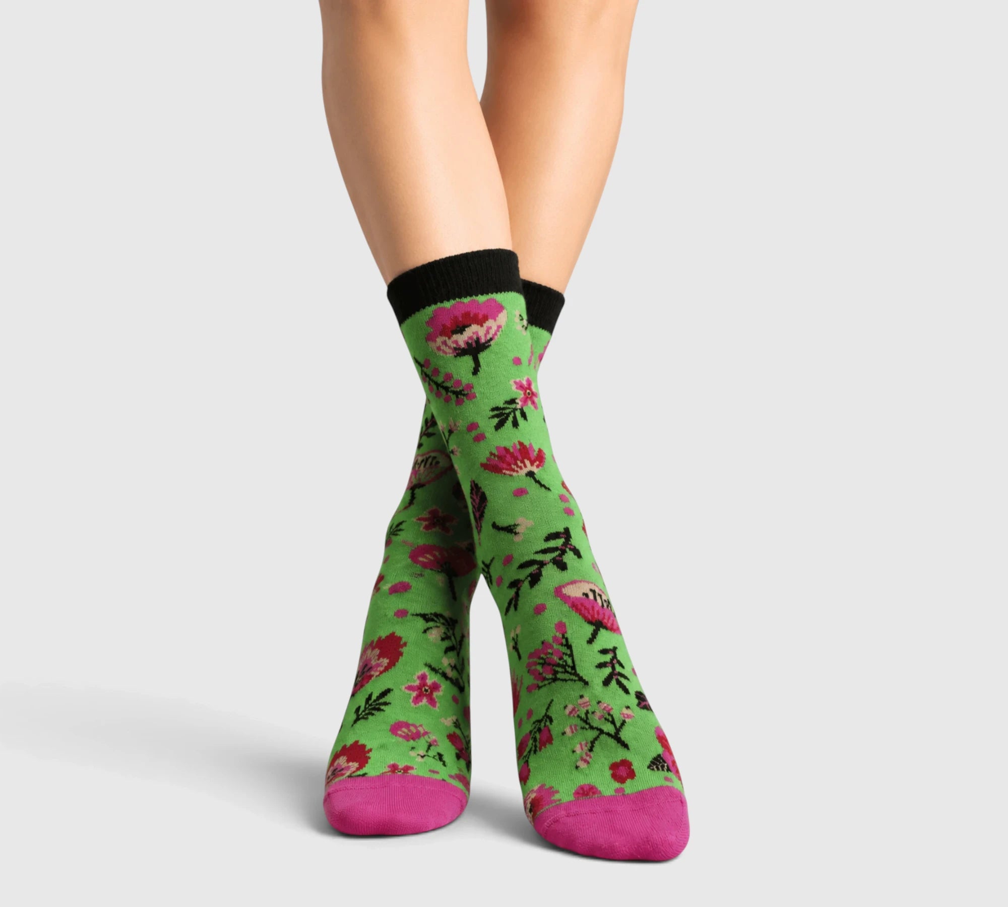 Chaussettes coton bio femme Karpat vert prairie