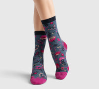 Chaussettes fantaisie florales coton bio
