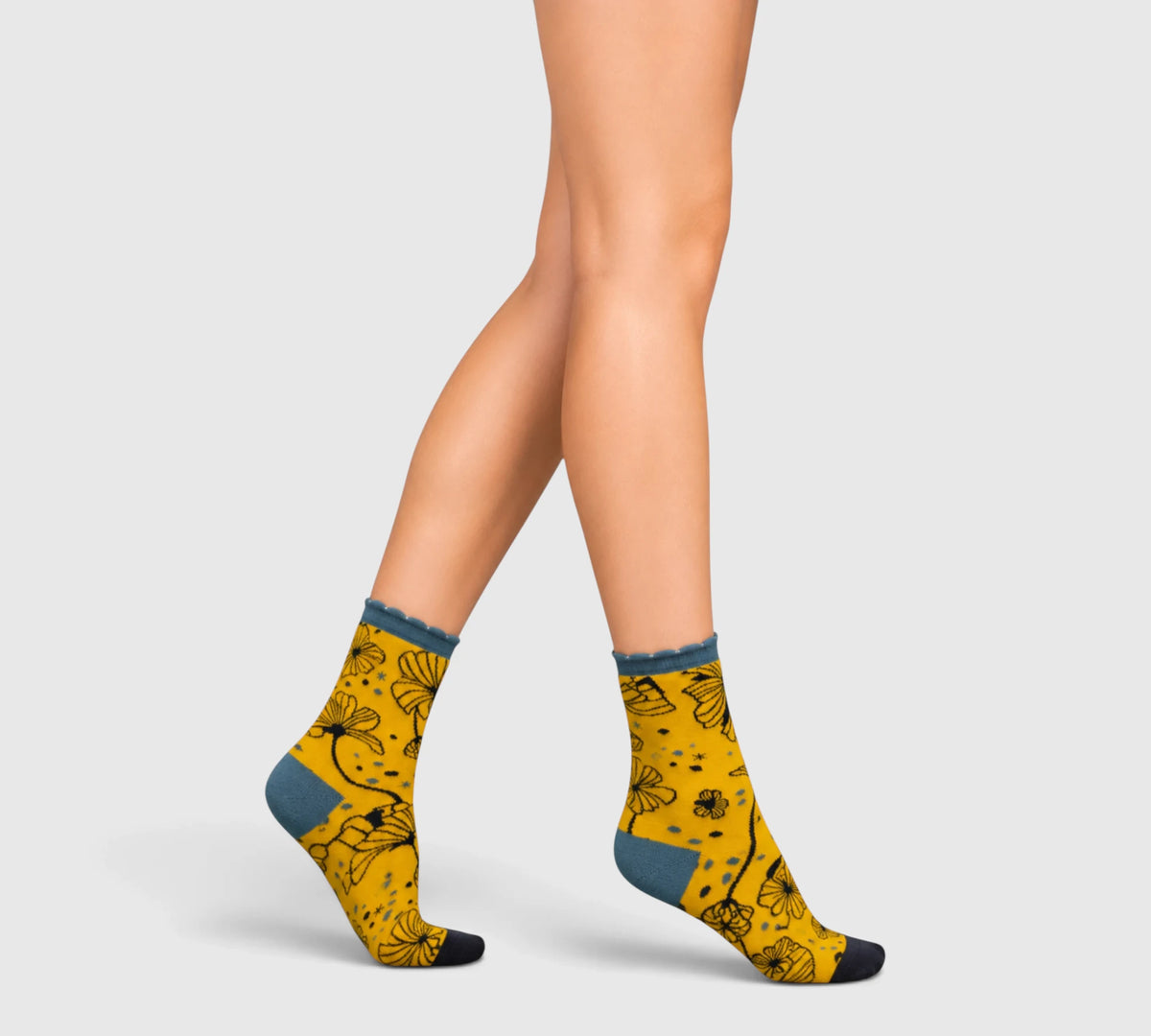 Chaussettes coton bio Ginkgo jaune