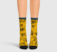 Chaussettes coton bio Ginkgo jaune